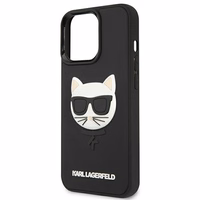 Karl Lagerfeld 3D gumijas Choupette apvalks viedtālrunim iPhone 13 Pro / iPhone 13 - melns