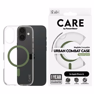 CARE by PanzerGlass Flagmanis viedtālruņa apvalks iPhone 16 6.1" zaļš/zaļš Magnētiskais 1369