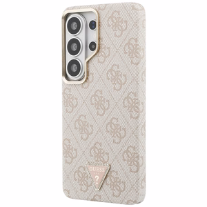 Guess maciņš 4G Triangle Logo MagSafe priekš Samsung Galaxy S26 Ultra rozā