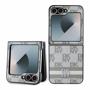 DKNY Checkered Pattern Printed Stripes Viedtālruņa apvalks Samsung Galaxy Z Flip 6 - beigs