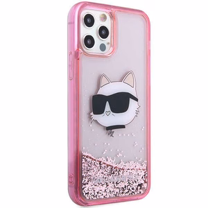Karl Lagerfeld KLHCP12MLNCHCP iPhone 12/ 12 Pro 6.1" pink/pink hardcase Glitter Choupette Head