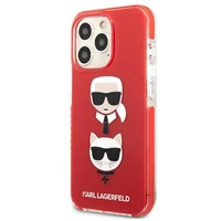 Karl Lagerfeld Karl & Choupette Head viedtālruņa apvalks iPhone 13 Pro / iPhone 13 - sarkans