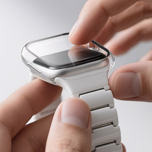 AmazingThing Radix Glass Screen Protector with Case for Apple Watch Series 11 46mm - Clear