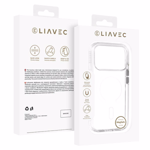 Liavec Pure vāciņš ar kameras vadības pogu, paredzēts iPhone 18 Pro Max/17 Pro Max, balts