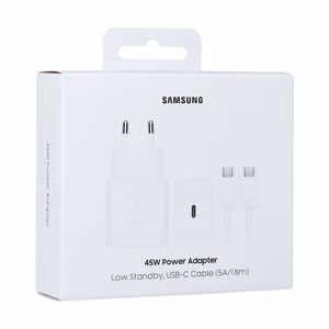 Charger Samsung EP-T4511XWEGEU 45W USB-C + USB-C to USB-C cable 1.8m white
