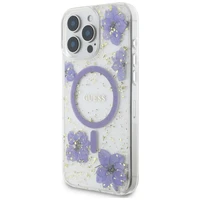 Guess sveķu ziedi Magnētiskais viedtālruņa apvalks iPhone 16 Pro Max - violeta