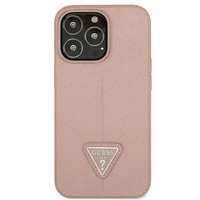 Guess GUHCP13XPSATLP iPhone 13 ProMax 6,7" rozā/rozā maciņš SaffianoTriangle Logo