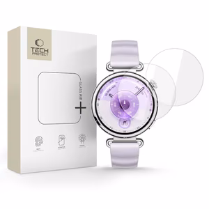 Tech-Protect Glass Fit+ 2 gabalu rūdītā stikla komplekts Huawei Watch GT 6 41mm pulkstenim - caurspīdīgs