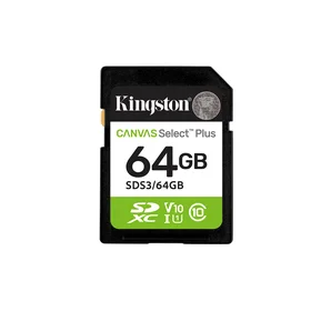 Kingston memory card 64GB SDXC Canvas Select Plus Gen3 100MB/s C10 UHS-I U1 V10