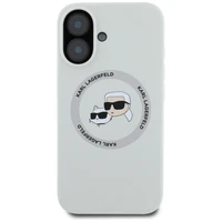 Karl Lagerfeld Silikona Double Heads And Circle Magnētiskais viedtālruņa apvalks iPhone 16 bēšs