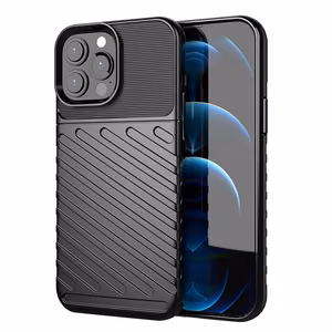 Thunder apvalks elastīgs izturīgs robusts pārsegs TPU apvalks iPhone 13 Pro Max melns