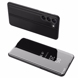 Viedtālruņa apvalks Clear View Case Samsung Galaxy S23+ atverams apvalks melns