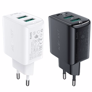 Acefast lādētājs 2x USB 18W QC 3.0, AFC, FCP balts (A33 balts)