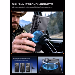Supcase UB Aero MagSafe 2 daļu maciņa un privātuma aizsargstikla komplekts Samsung Galaxy Z Fold 8 Ultra – melns