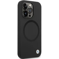 BMW BMHMP14LSILBK2 viedtālruņa apvalks iPhone 14 Pro - melns Signature Liquid Silicone MagSafe