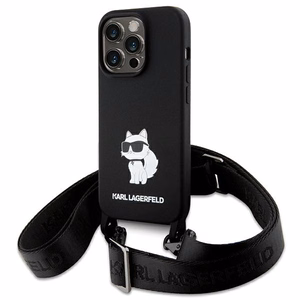 Karl Lagerfeld KLHCP15XSCBSCNK iPhone 15 Pro Max 6.7" cietais apvalks melns/melns Crossbody Silikona Choupette