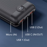 VEGER portatīvais lādētājs 20000 mAh PD QC3.0 2A 22,5W S20 (W2053) melna