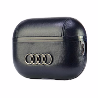 Audi Ādas Liels Logotips AirPods Pro 2 apvalks melns/melns AU-APP2-GT/D3-BK