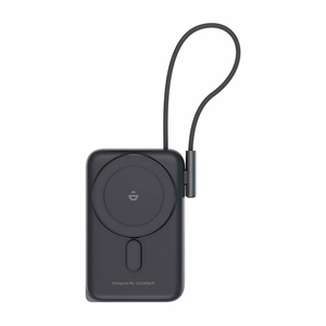 Magnētiskais portatīvais lādētājs Choetech B735 10000mAh 20W PD + USB-C kabelis (melns)
