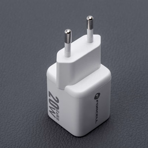 FORCELL F-ENERGY Mini GaN III VT-35A ceļojumu lādētājs ar 1 x Type C + 1x USB A ligzdām, PD QC4.0 20W balts