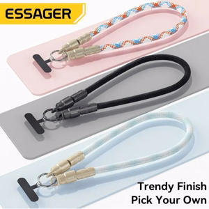 USB Kabelis Essager Rope zils/sarkans 60W Type-C / Type-C 30cm