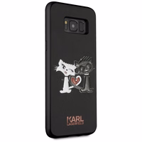 Karl Lagerfeld Choupette In Love Viedtālruņa apvalks Samsung Galaxy S8 Plus - melna