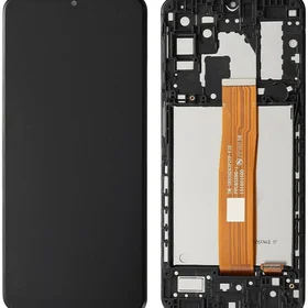 LCD ekrāns Samsung A127 A12s 2021 ar skārienekrānu ar rāmi melns ORG