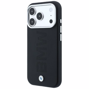 BMW Sign Deboss Quilted Metal Logo MagSafe maciņš modelim iPhone 18 Pro Max – tumši pelēks