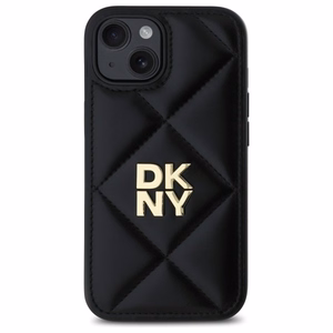 DKNY Quilted Stack Logo viedtālruņa apvalks iPhone 14 - melns