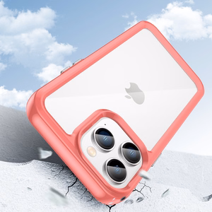 Outer Space viedtālruņa apvalks iPhone 14 Pro cietais vāks ar gēla rāmi sarkana