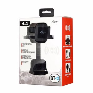 Universāls auto turētājs 4w1 (brīvroku komplekts, Bezvadu lādētājs/bezvadu 10W, transmiter FM) MP3TR FM-09BT