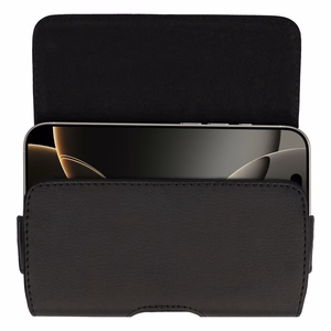 Tel Protect MAX jostas apvalks (IZMĒRS 14) Iphone 11/16 Plus/16 Pro/17 Pro/Huawei P30 Lite/Samsung S23/S24/S25 melns, ādas (155x80x14 mm)