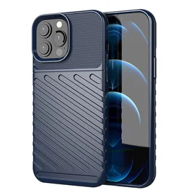 Thunder apvalks elastīgs izturīgs robusts pārsegs TPU apvalks iPhone 13 Pro Max zils