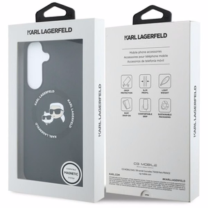 Karl Lagerfeld Silicone Karl&Choupette Heads MagSafe vāciņš Samsung Galaxy S26 FE – melns
