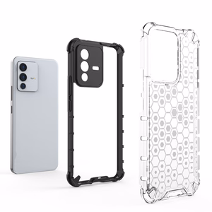 Honeycomb case бронированная крышка с гелевой рамкой для Vivo V23 5G прозрачный