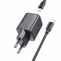 Lādētājs Hoco USB-C QC PD 20W + kabelis USB-C uz Lightning N40 melns
