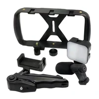 Selfie statīvs (m) ar bezvadu tālvadību tripodu LED un mikrofonu tiešraidei TL-49T - melns