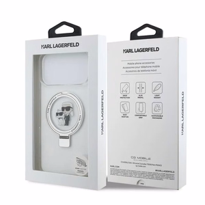 Karl Lagerfeld Ringstand Karl and Choupette MagSafe vāciņš Apple iPhone 17 Pro