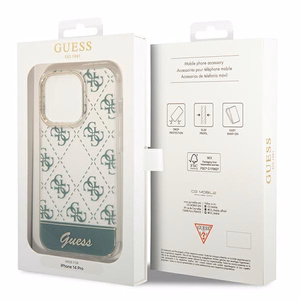 Guess 4G Pattern Script viedtālruņa apvalks iPhone 14 Pro Max - haki
