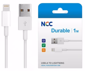 Кабель USB NCC lightning белый 1м