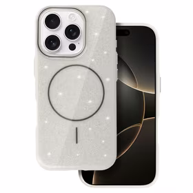 Magnētiskais Īpaši Plāns Spīdīgs viedtālruņa apvalks Iphone 15 Pro sudraba