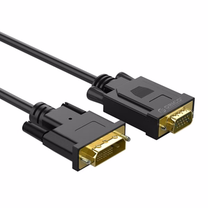 Orico XD-DITV DVI 24+1–VGA, Full HD kabelis, 5 m – melns