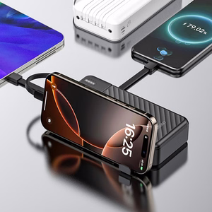 Dudao K11 Pro 20000mAh внешний аккумулятор со встроенными кабелями - Чёрный