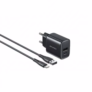 Charger Awei PD85T-EU 22.5W USB-A/USB-C + USB-A to USB-C cable 1.0m black