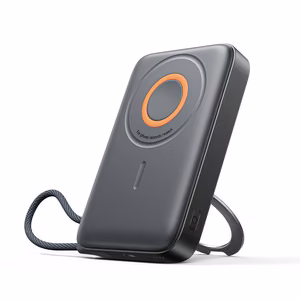 Joyroom JR-PBM02 22.5W 10000mAh portatīvais lādētājs 3in1 magnētiskais indukcijas saderīgs ar MagSafe ar iebūvētu kabeli - melna
