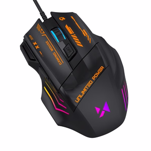 Wozinsky WMGK-1179W vadu optiskā spēļu pele, 7200 DPI, ar apgaismojumu, melna
