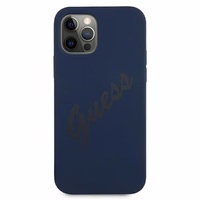 Guess GUHCP12LLSVSBL iPhone 12 Pro Max 6.7" zils/zils cietais apvalks Script Vintage