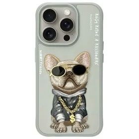 Nimmy Glasses Cool Dog iPhone 15 Pro apvalks - pelēks
