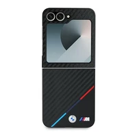 BMW Carbon Tricolor viedtālruņa apvalks Samsung Galaxy Z Flip 6 - melns