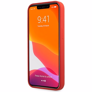 Viedtālruņa apvalks Guess GUHCP13XLSLMGRE iPhone 13 Pro Max 6.7" sarkana/bordo cietais apvalks Silikona Vintage Zelta Logotips